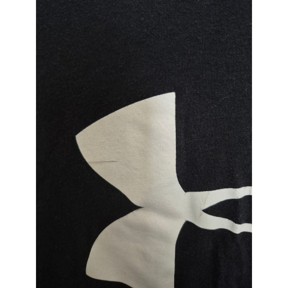 Men's Under Armour Black White Logo Short Sleeve T-Shirt L - Picture 2 of 4